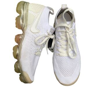 Nike Air Vapormax FlyKnit 2 Women's size 8 triple White Pure Running Shoes